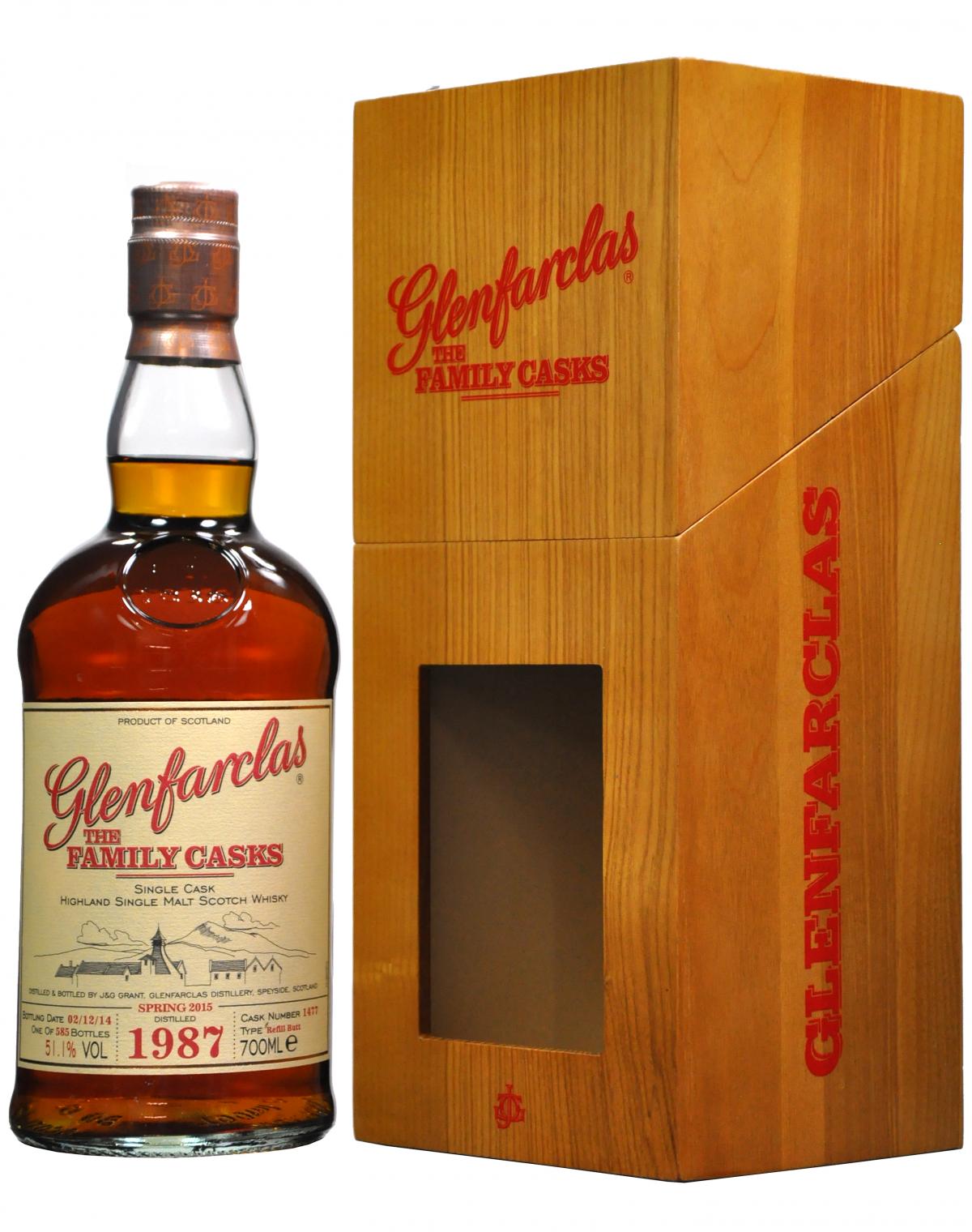 glenfarclas 1987-2014, the family cask 1477 one of 585 bottles