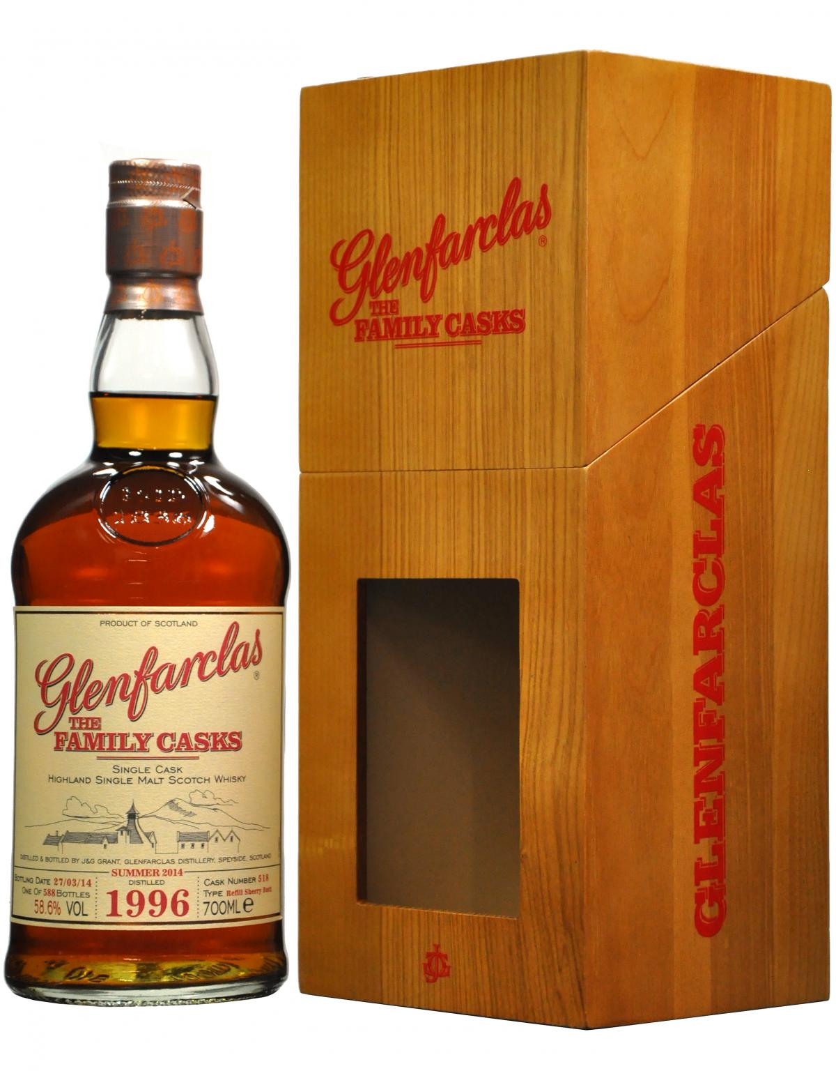 glenfarclas 1996-2014, the family cask 518 one of 588 bottles