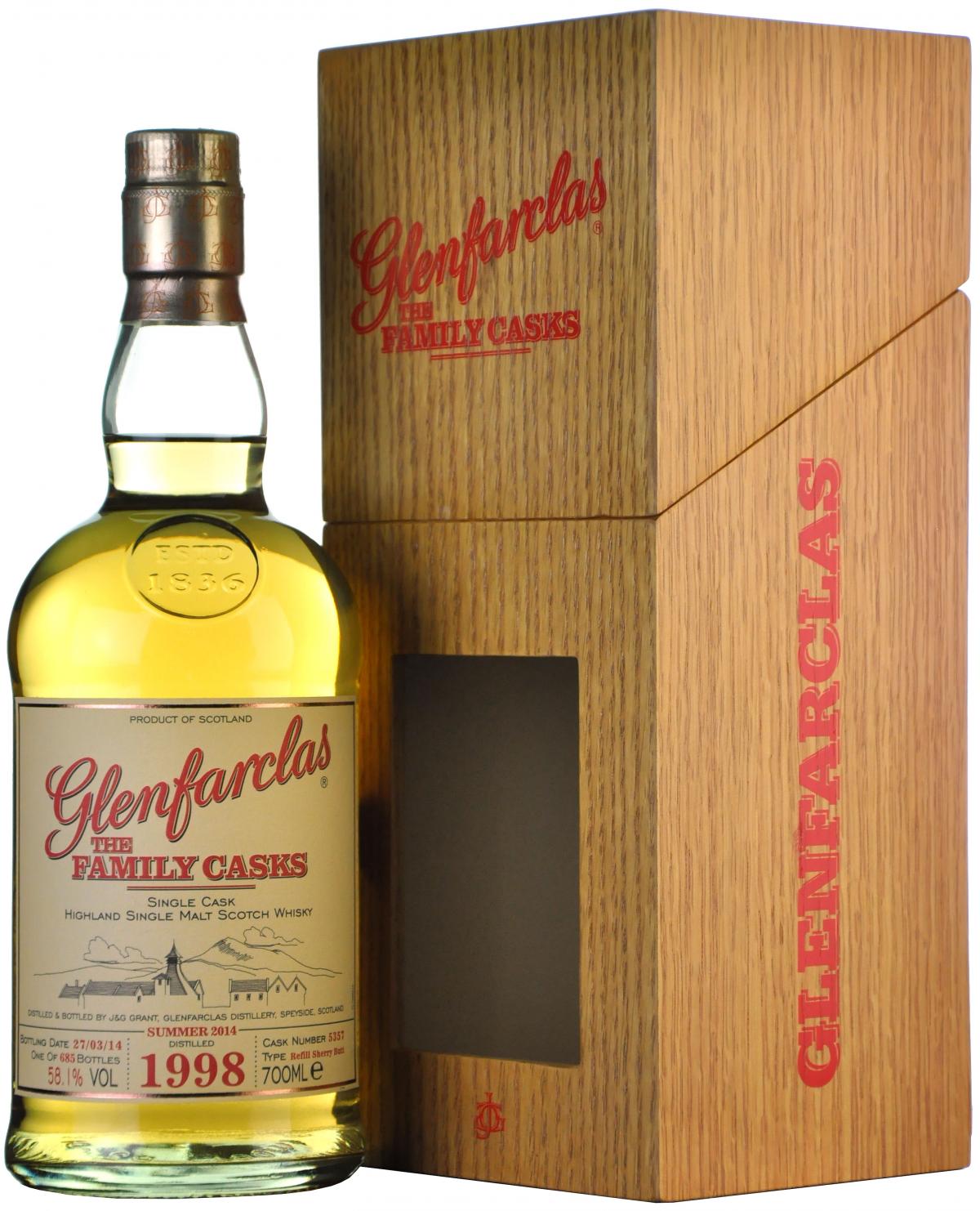 glenfarclas 1998-2014, the family cask 5357 one of 685 bottles