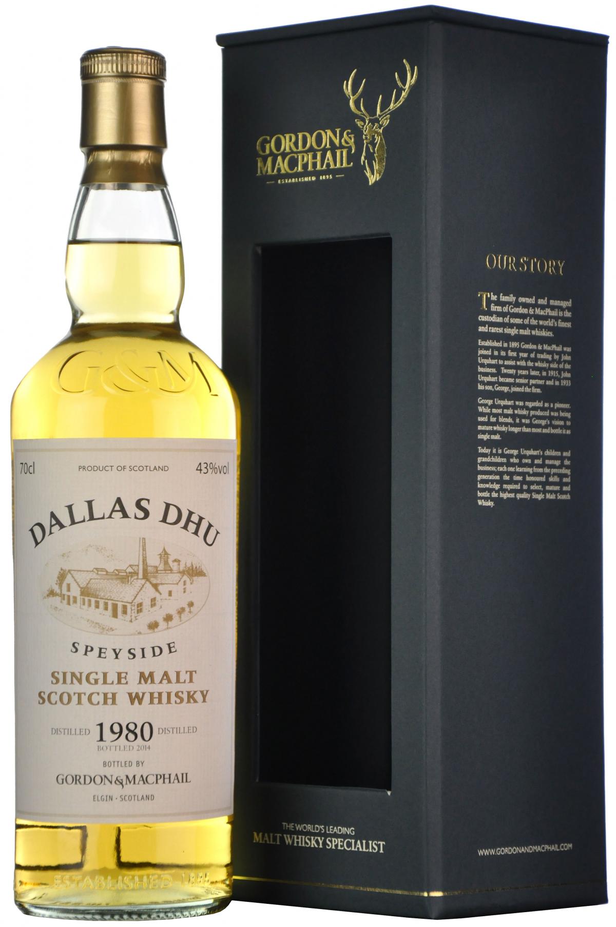 Dallas Dhu 1980-2014, gordon & macphail single malt scotch whisky