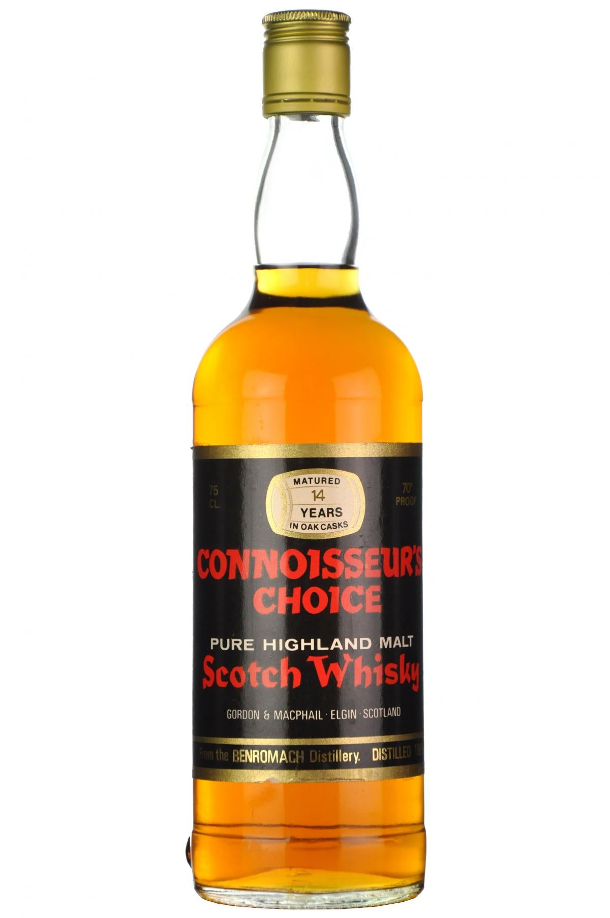benromach 1965, connoisseurs choice 1970s, highland single malt scotch whisky