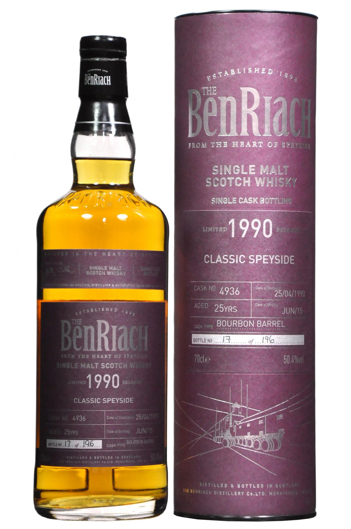 benriach 1990 25 year old single cask 4936 batch 12