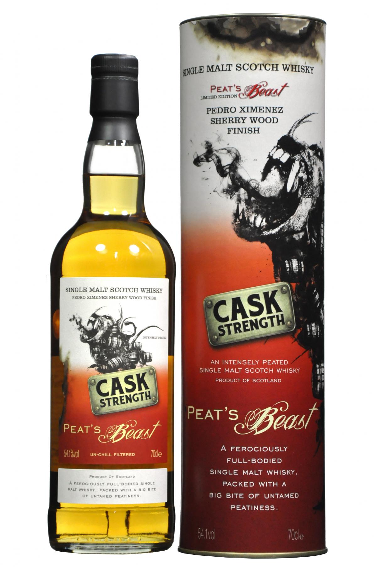 peats beast cask strength single malt scotch whisky