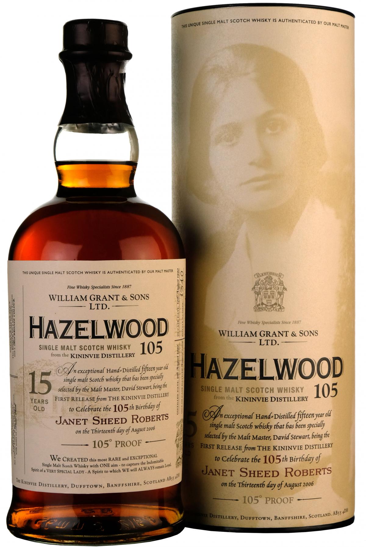 hazel wood 105 janet shed roberts 15 year old speyside single malt scotch whisky whiskey