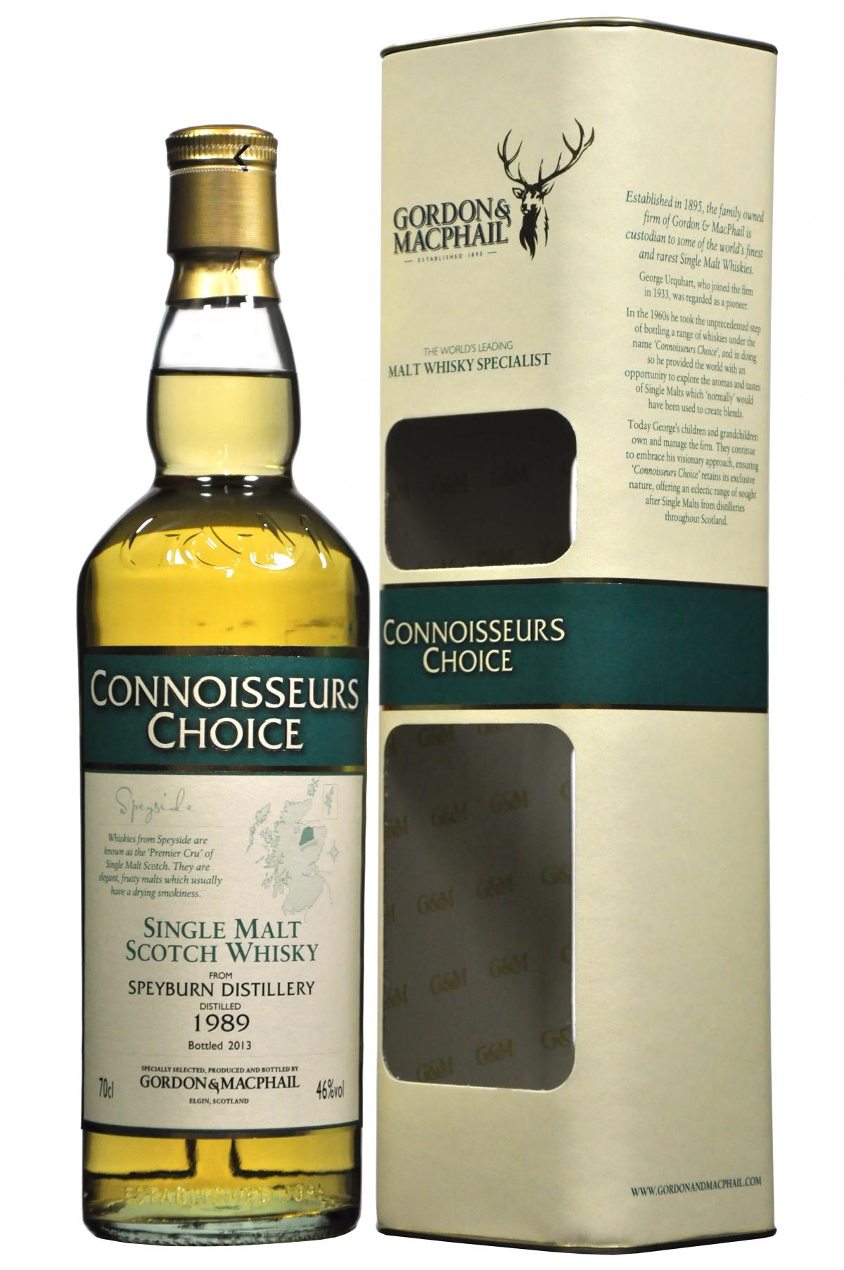 speyburn 1989, connoisseurs choice, gordon and macphail whisky,