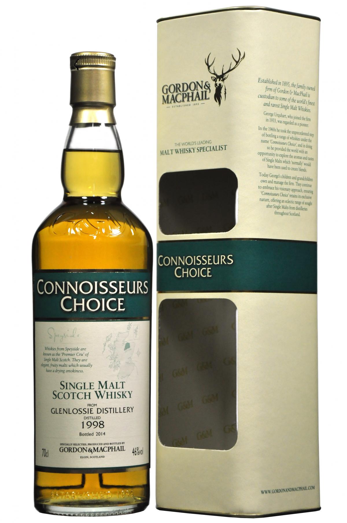 glenlossie 1998, connoisseurs choice, gordon and macphail whisky,