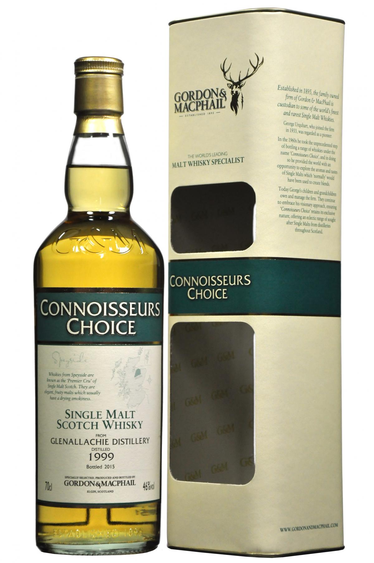 glenallachie 1999, connoisseurs choice, gordon and macphail whisky,
