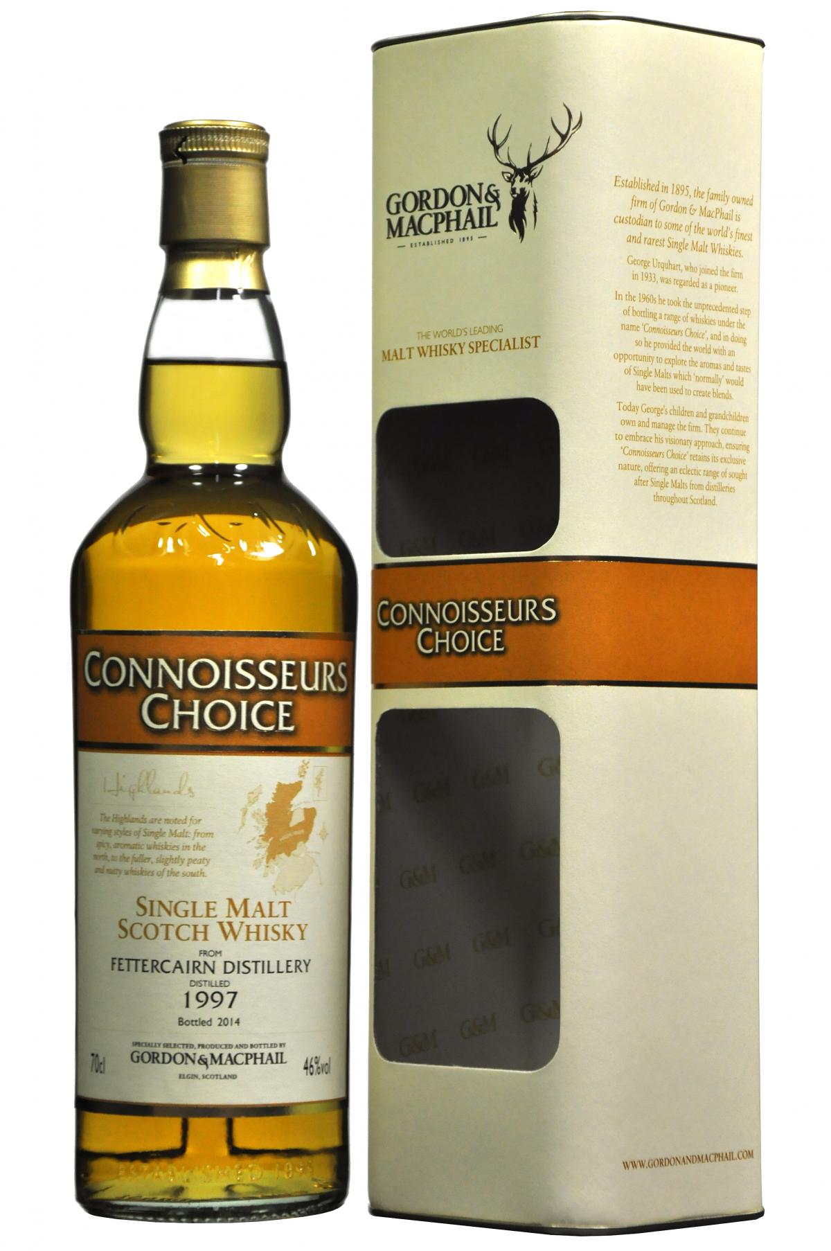 fettercairn 1997, connoisseurs choice, gordon and macphail whisky,