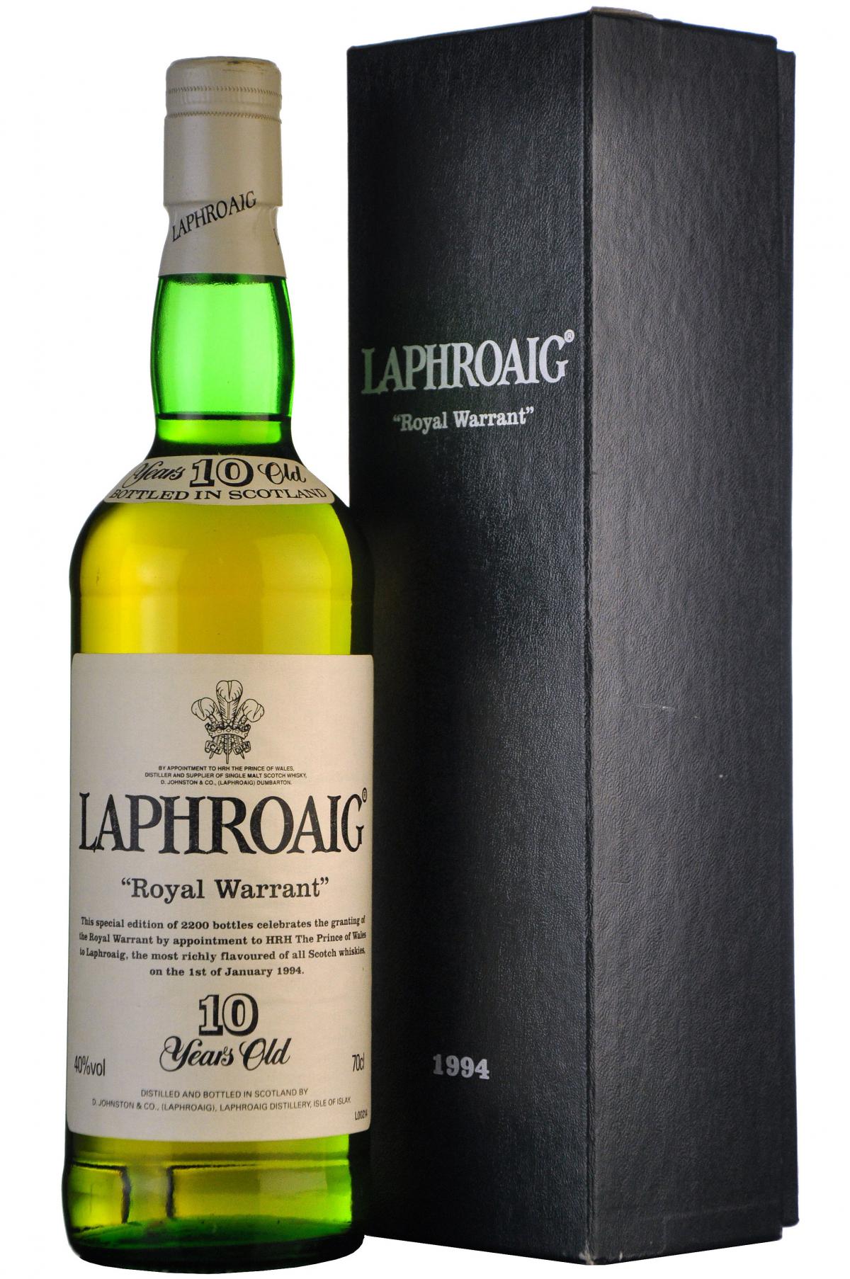 laphroaig, 10, year, old, 1994, royal, warrant, islay, single, scotch, malt, whisky, whiskey