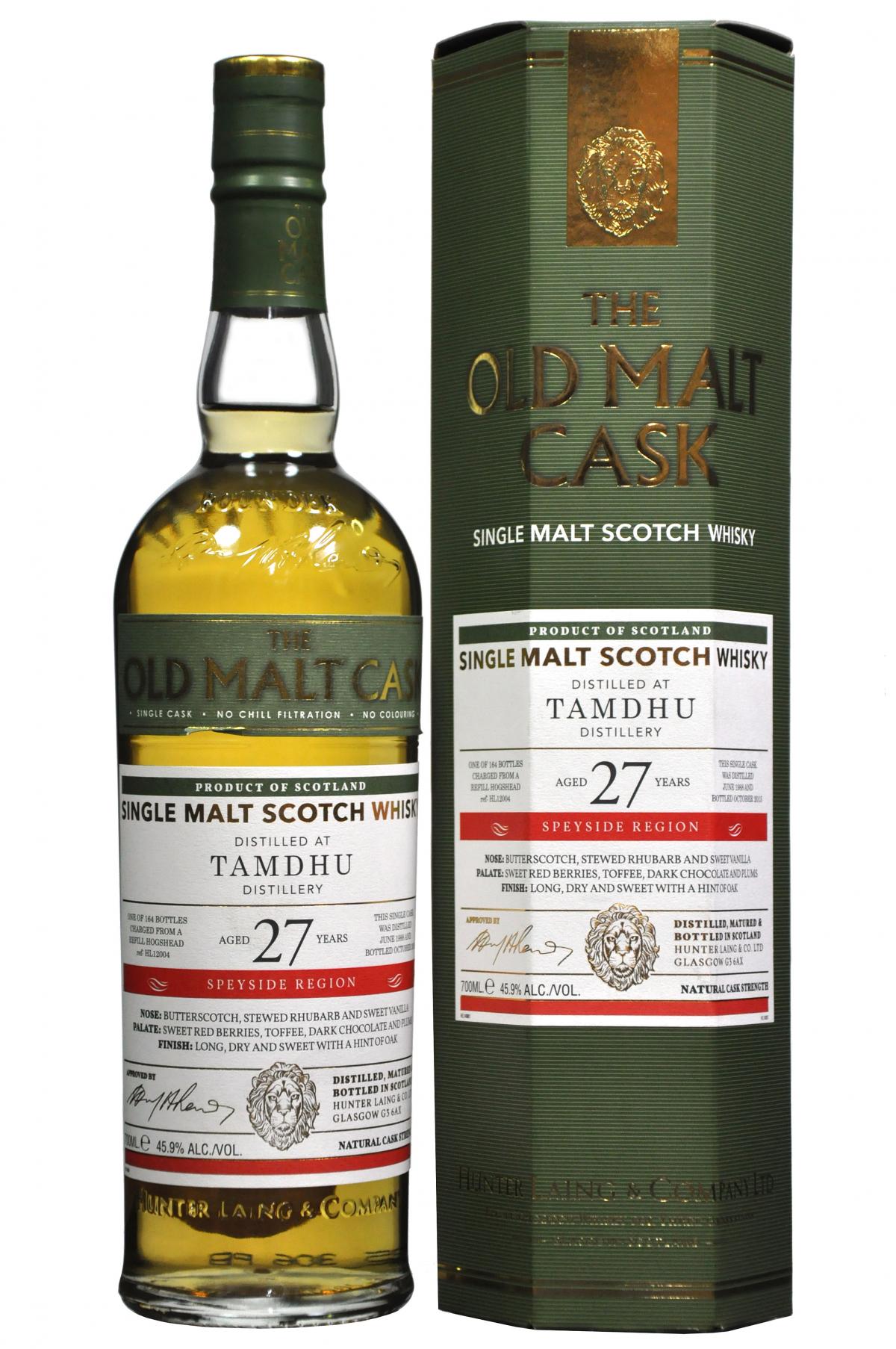 tamdhu 1988 27 year old malt cask by hunter laing