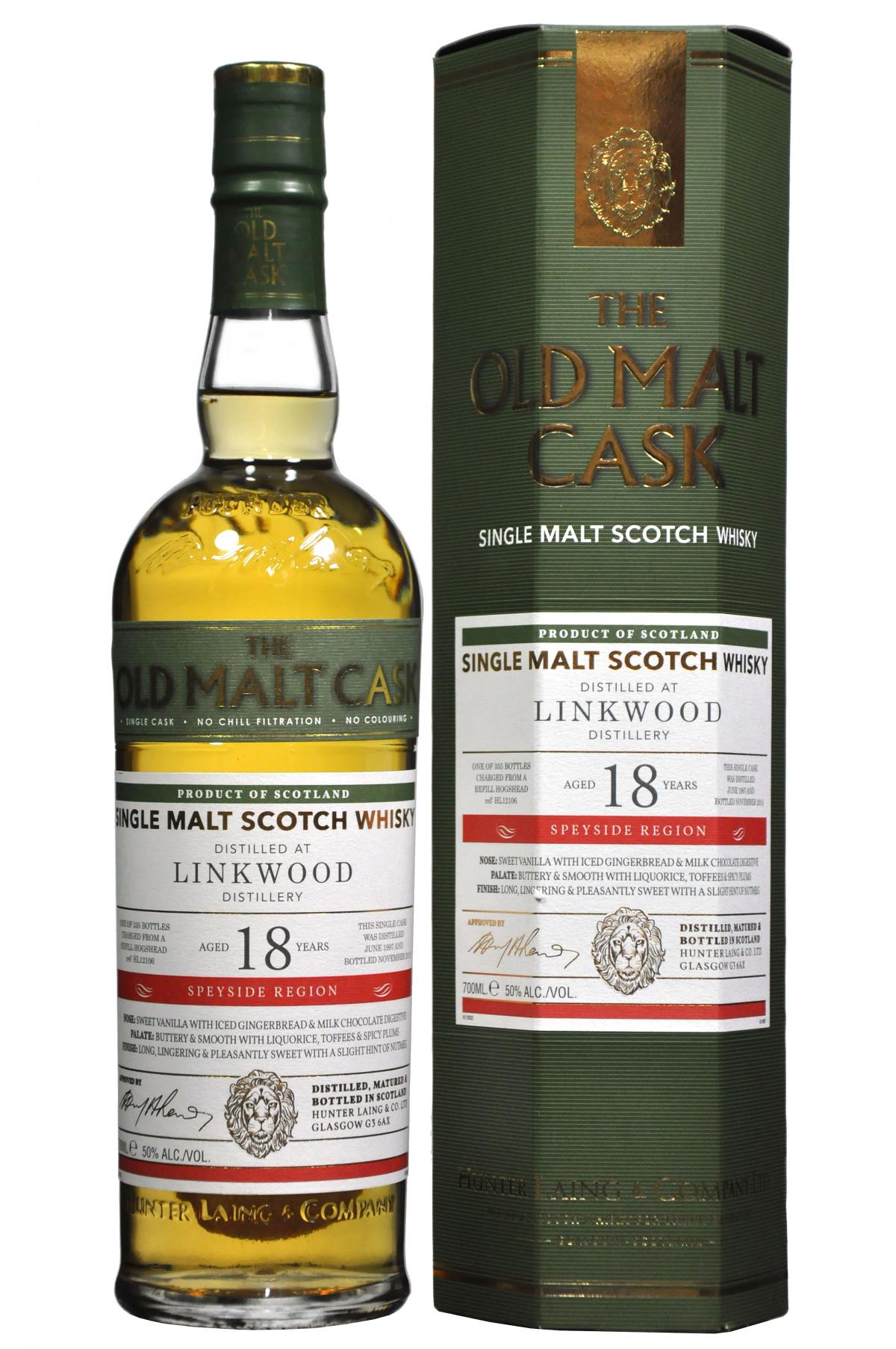 linkwood 1997 2015 18 year old malt cask by hunter laing