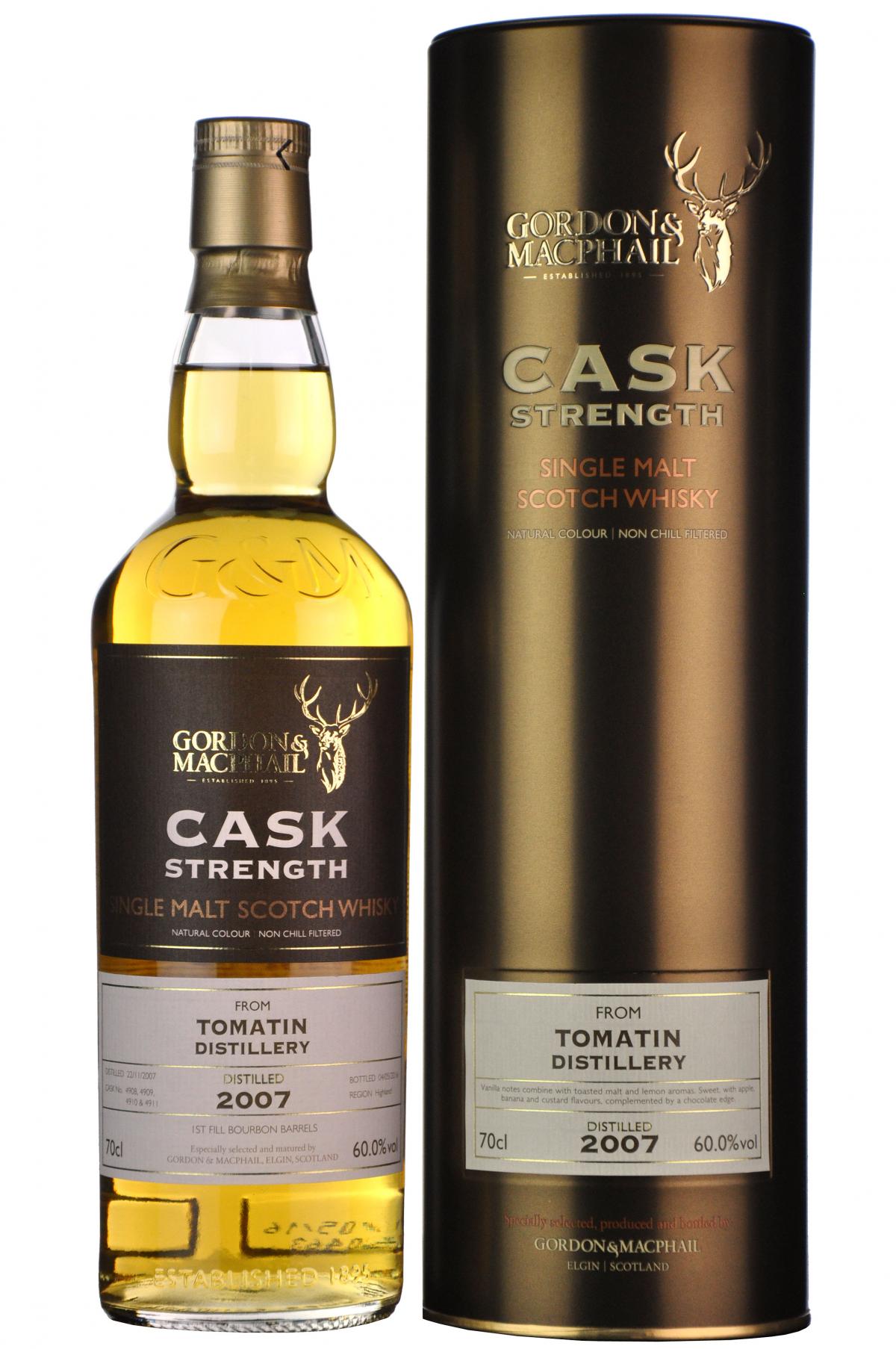 tomatin 2007 bottled 2016 cask strength gordon and macphail