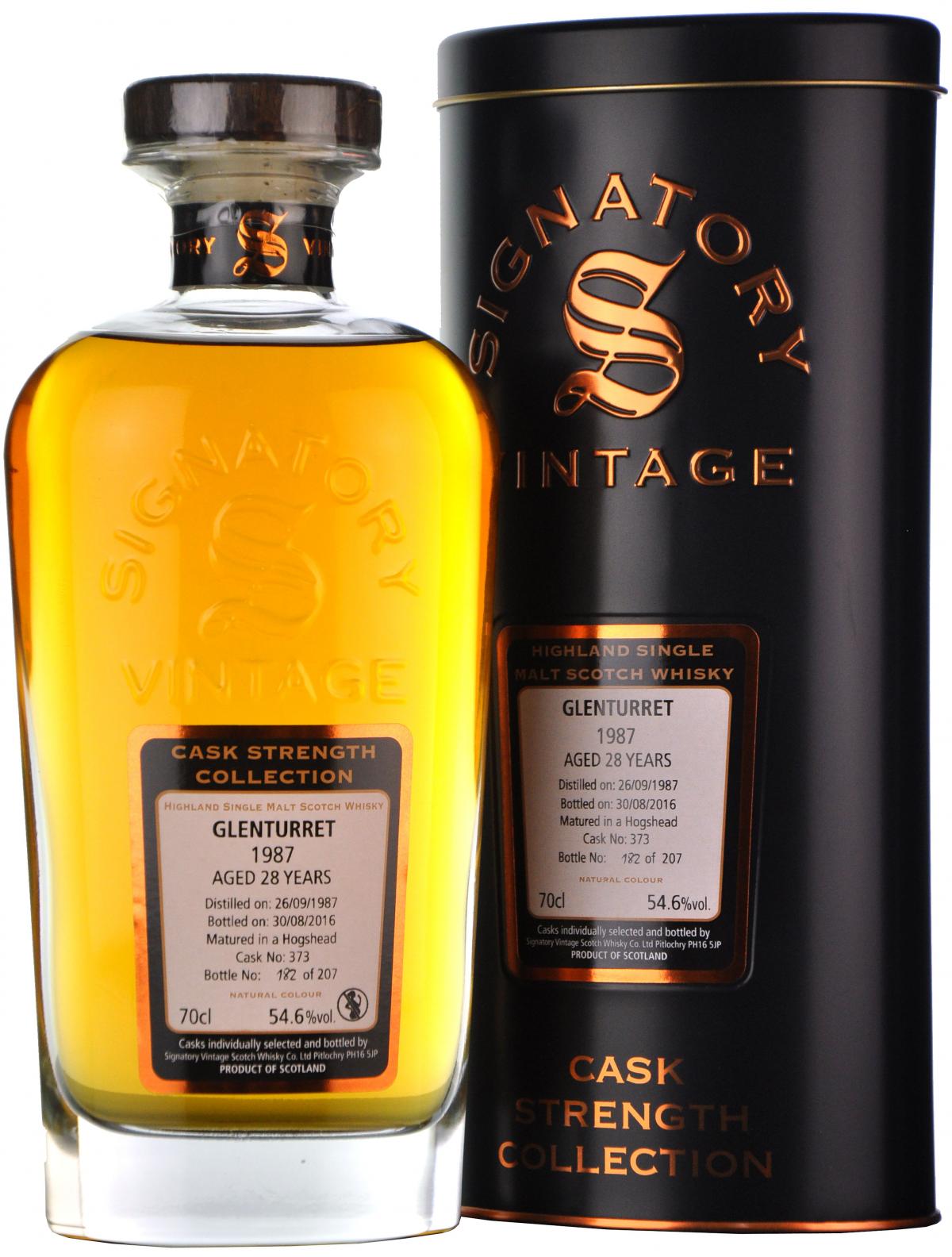 Glenturret 1987, 28 year old, signatory vintage cask 373,