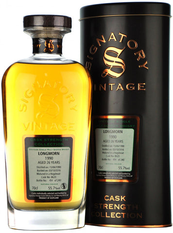 longmorn 1990, 26 year old, signatory vintage cask 8620,