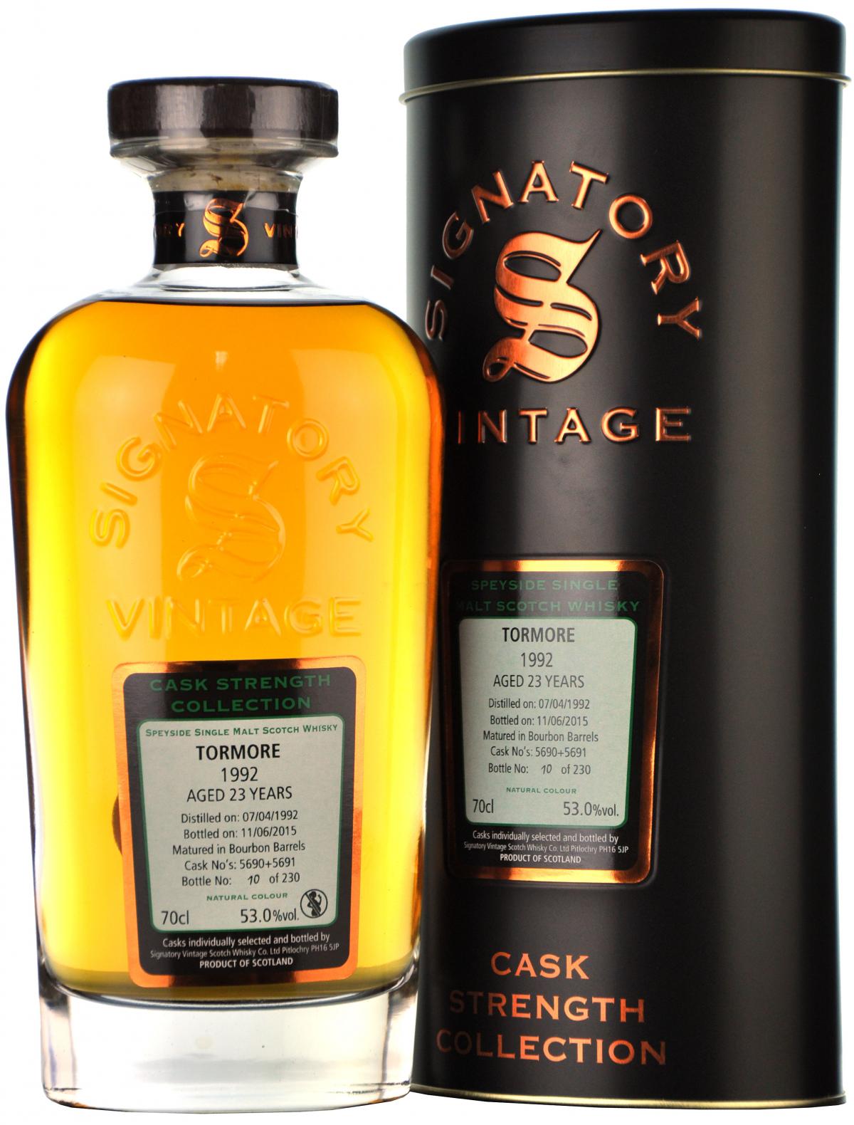 tormore 1992, 23 year old, signatory vintage cask 5690 + 5691,
