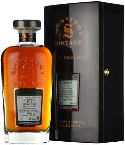 glenlivet 1974, 41 year old, signatory vintage cask 1,