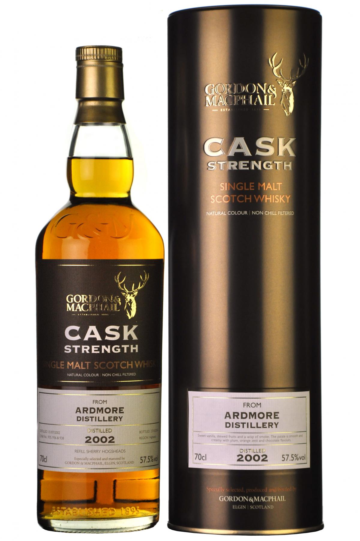 Ardmore 2002 bottled 2016 cask strength gordon and macphail