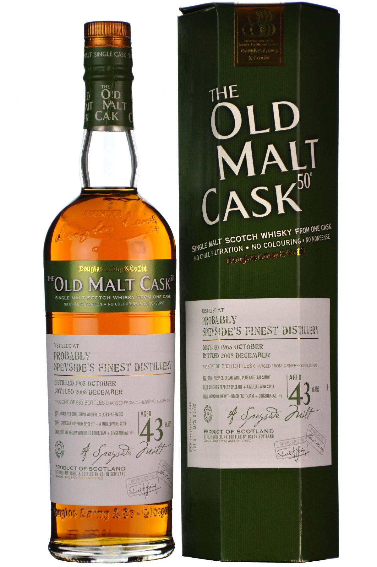 Probably Speysides Finest 1965-2008 | 43 Year Old | Old Malt Cask 4816