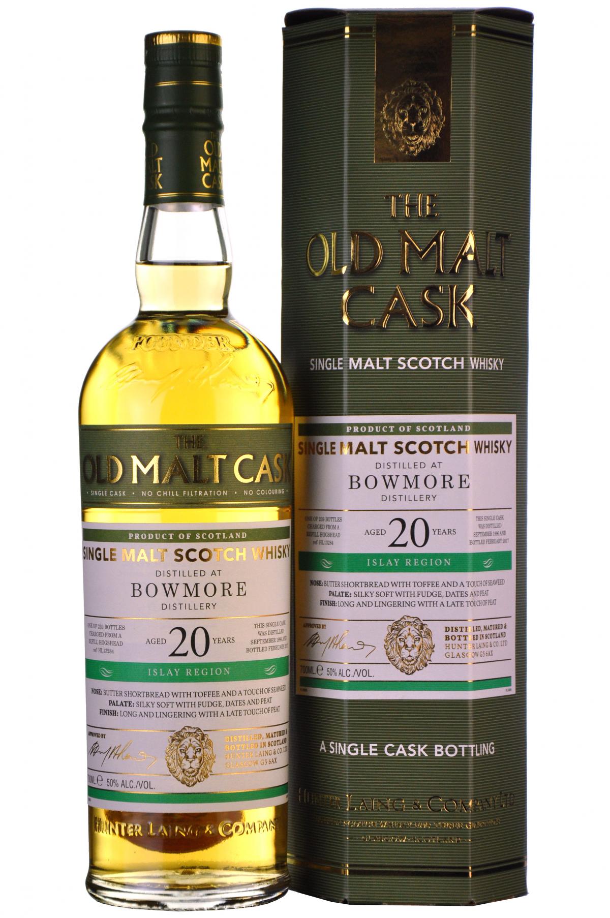 Bowmore 1996-2017 | 20 Year Old Hunter Laing Old Malt Cask Single Cask 13284