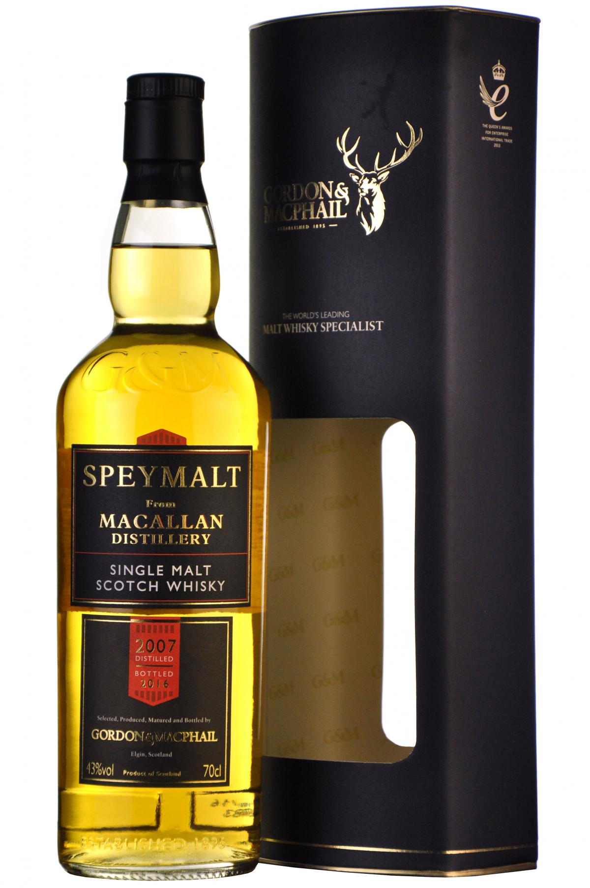 macallan 2007 speymalt, gordon and macphail speyside single malt scotch whisky whiskey