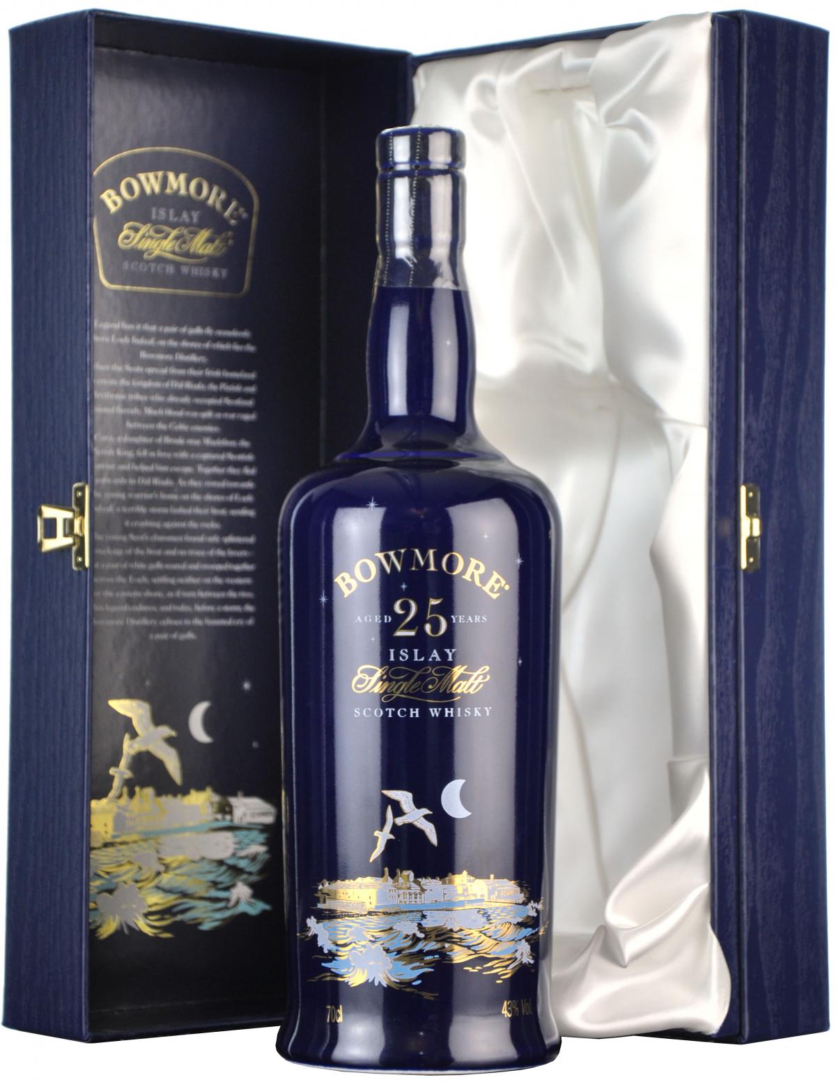 bowmore, 25, year, old, seagulls, single, malt, scotch, whisky, whiskey