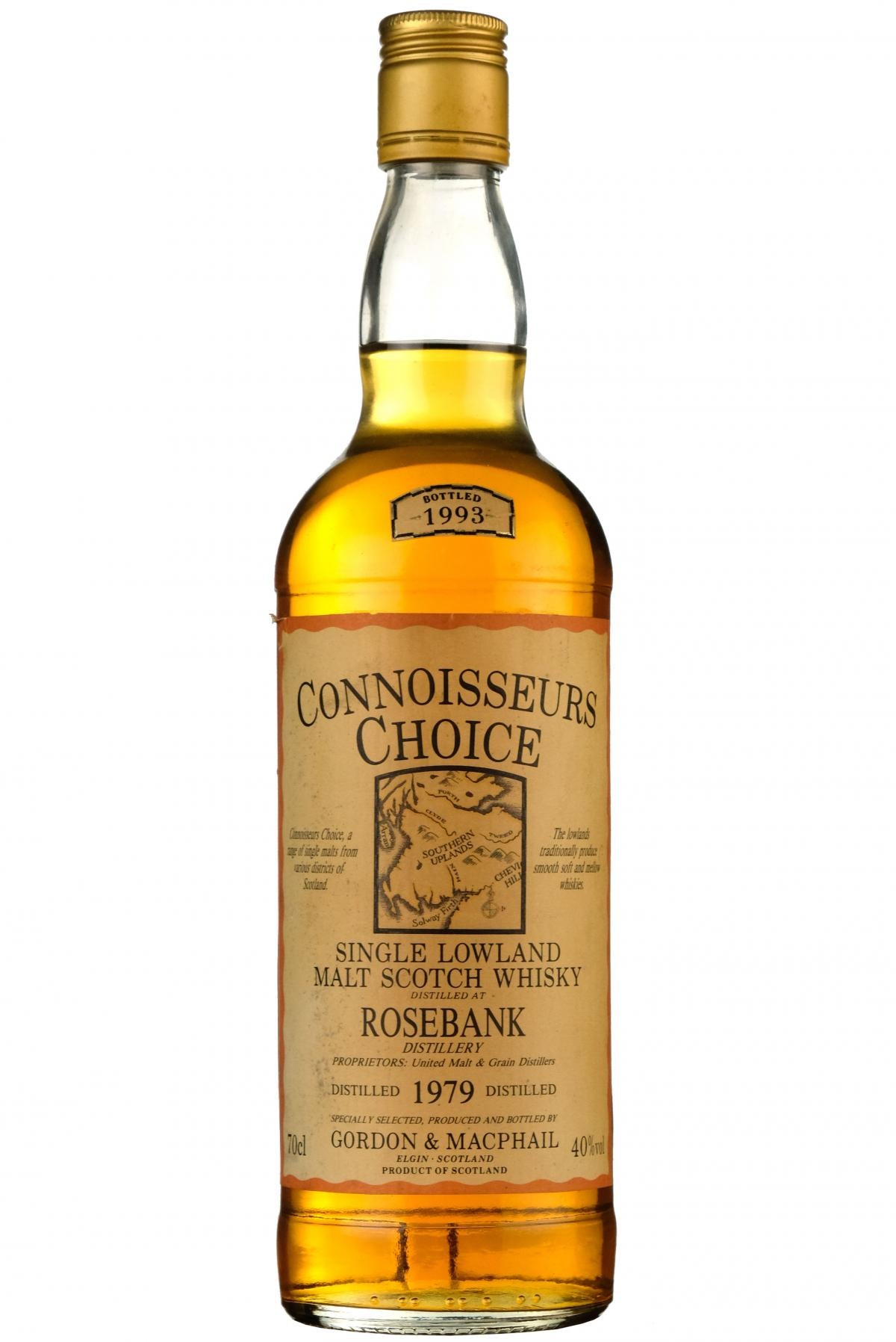 rosebank 1979, connoisseurs choice, bottled 1993 by gordon and macphail,