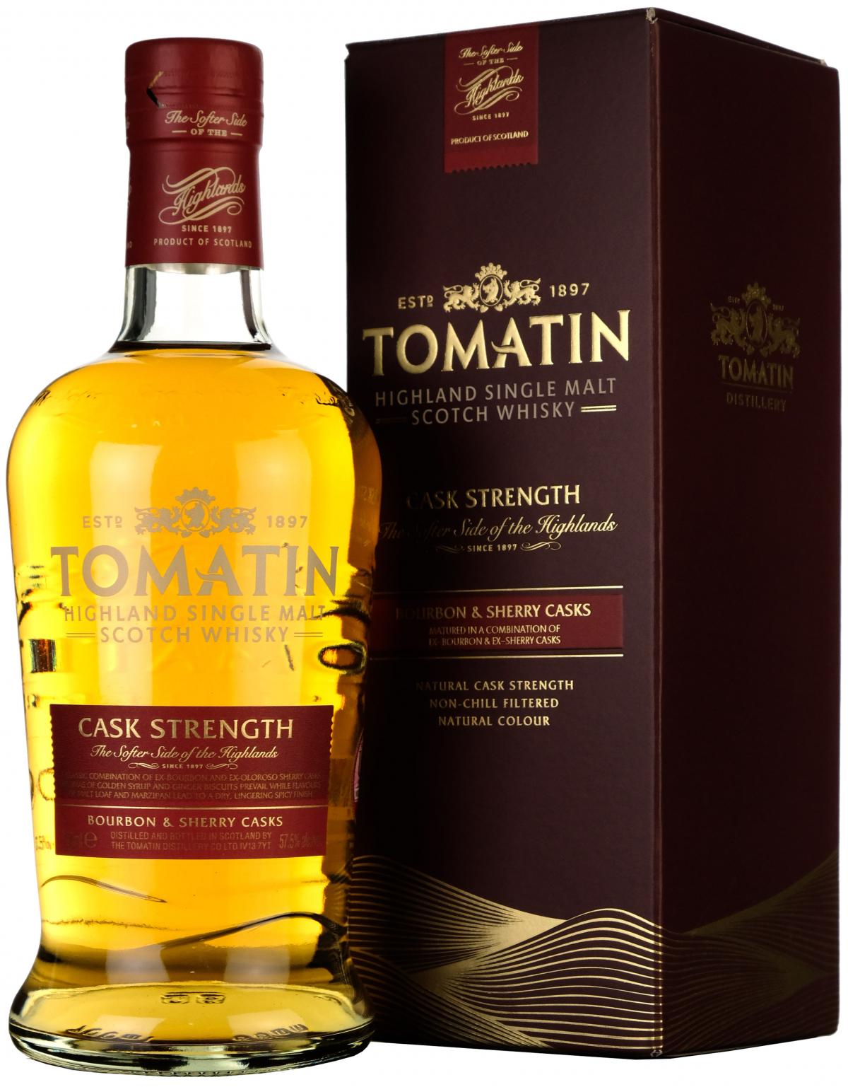 tomatin cask strength, highland single malt scotch whisky