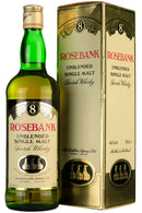 rosebank 8 year old unblended, 75cl lowland single malt scotch whisky whiskey