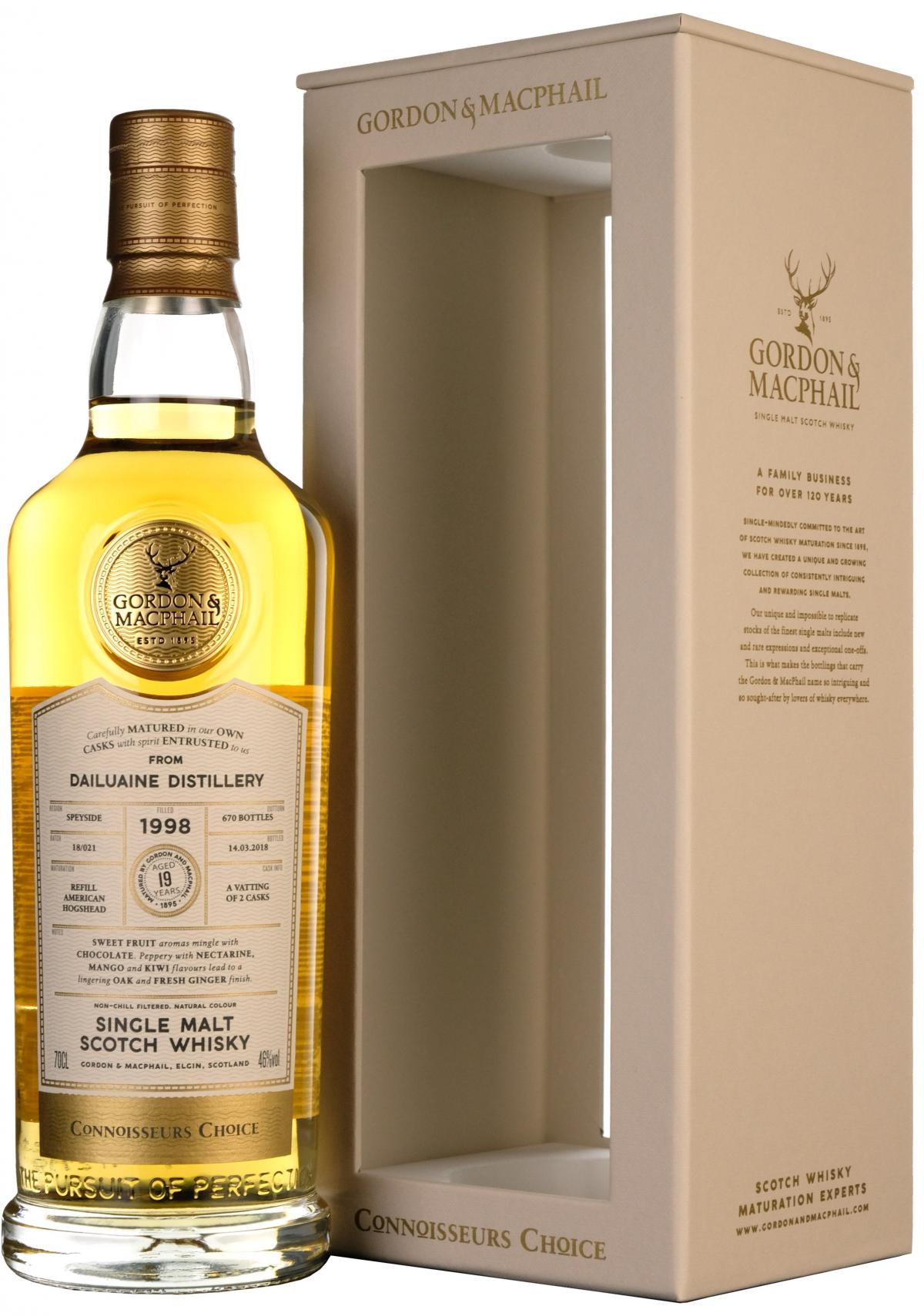 dailuaine 1998, connoisseurs choice, gordon and macphail whisky,