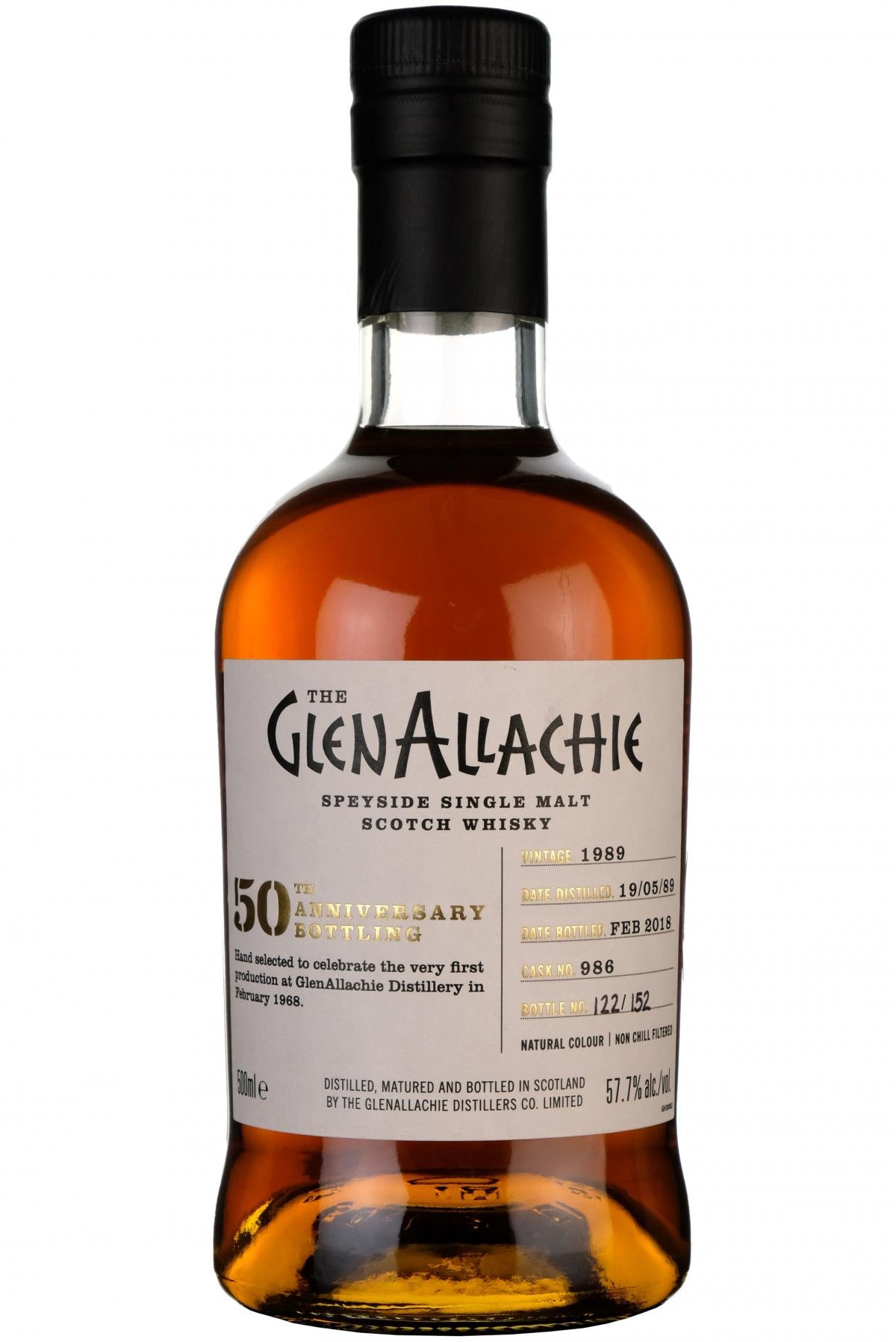 glenallachie 1989, 50th anniversay bottling, single cask number 986