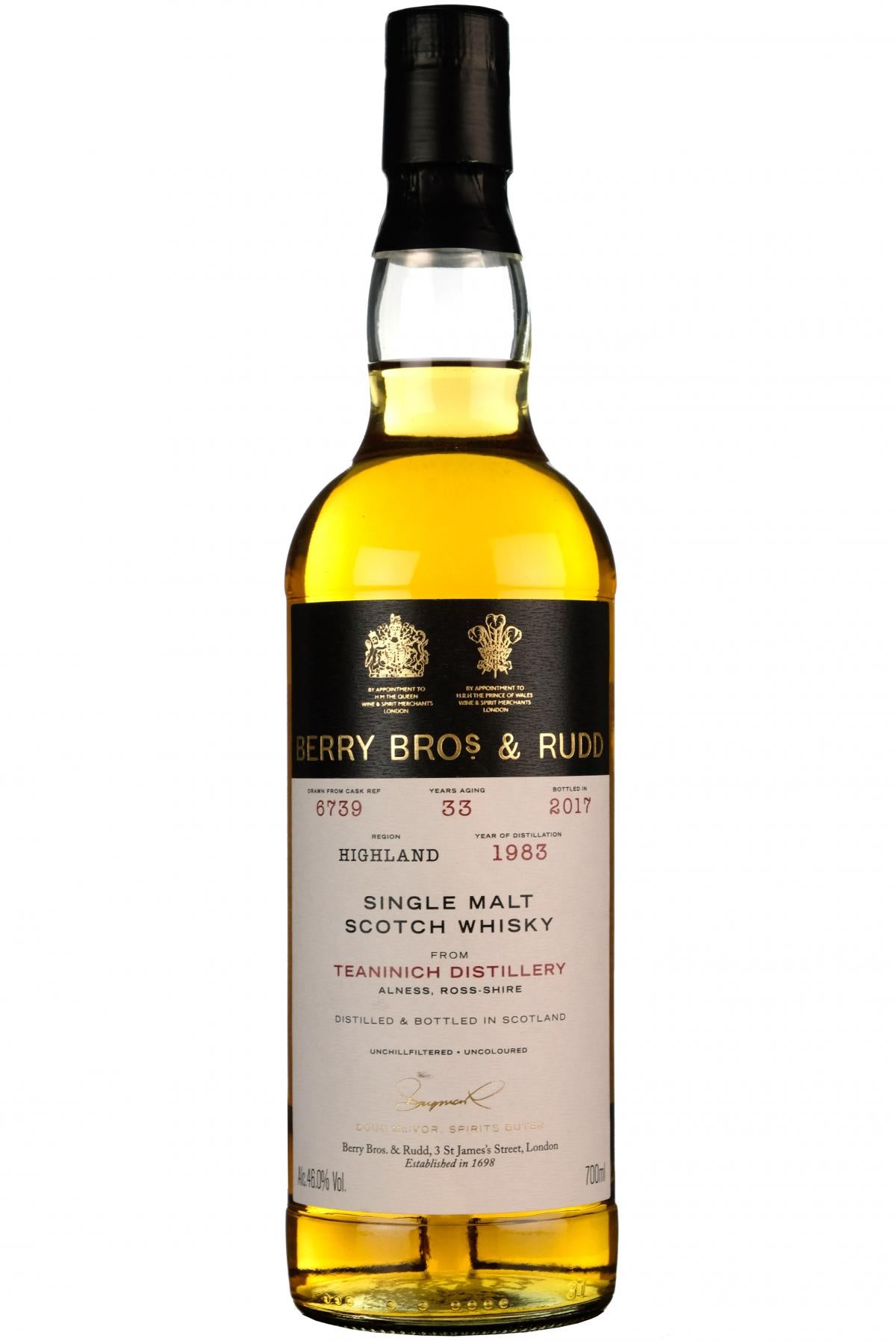 teaninich, 1983, bottled 2017, 33 year old, single cask 6739, berry bros & rudd,