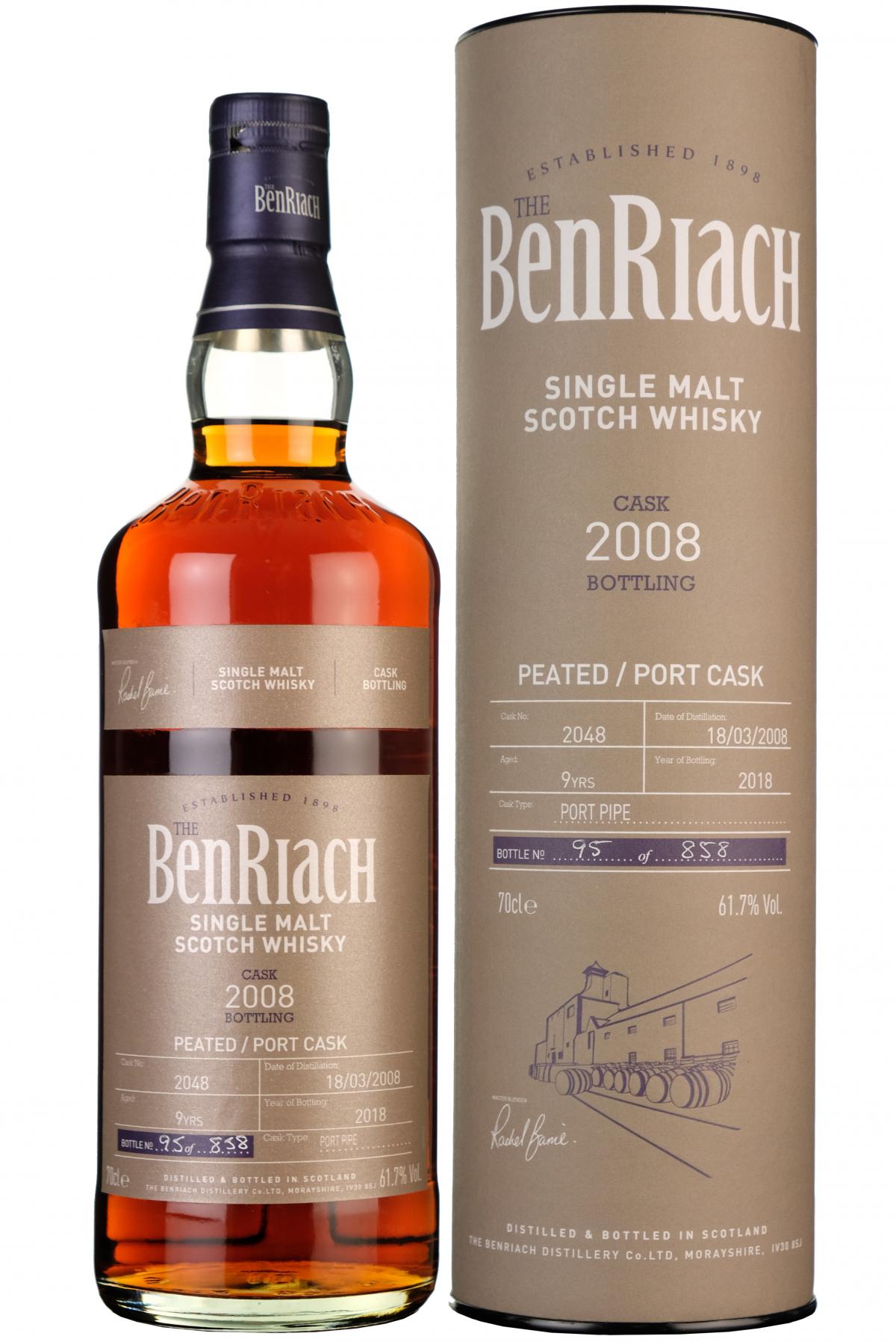 benriach 2008, 9 year old, single cask 2048, batch 15, speyside