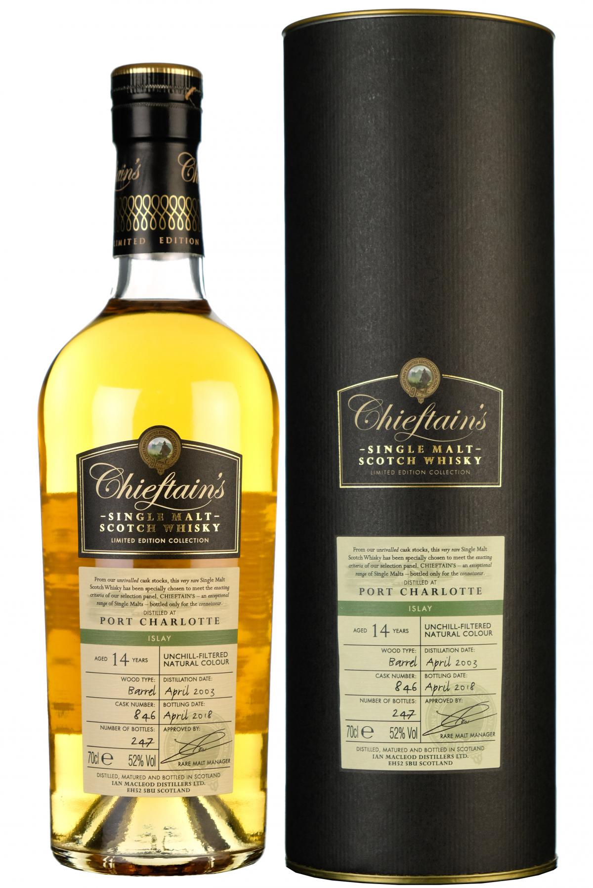 Port Charlotte 2003-2018 | 14 Year Old | Chieftain's | Cask 846