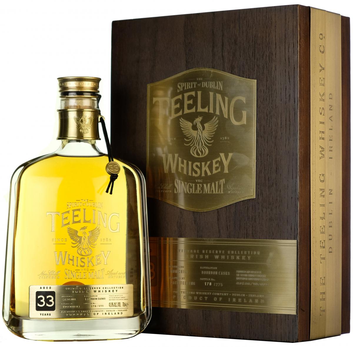 teeling vintage reserve 33 year old single malt irish whiskey wisky