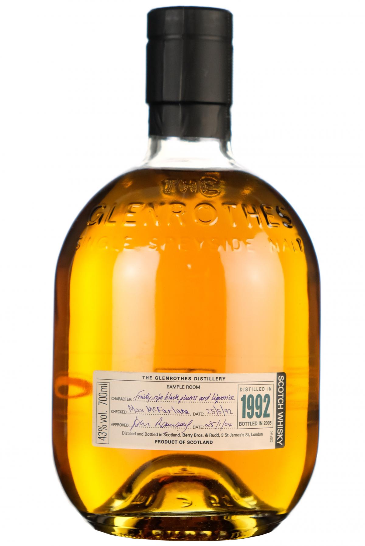 glenrothes 1992 bottled 2005 speyside single malt scotch whisky whiskey