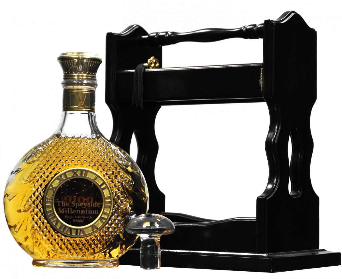Filled into Sherry Wood, Distilled and bottled by The Speyside Distillery Company Limited. Glass decanter in fitted mahogany tantalus within mahogany presentation case and original outer carton. Accompanied by miniature.