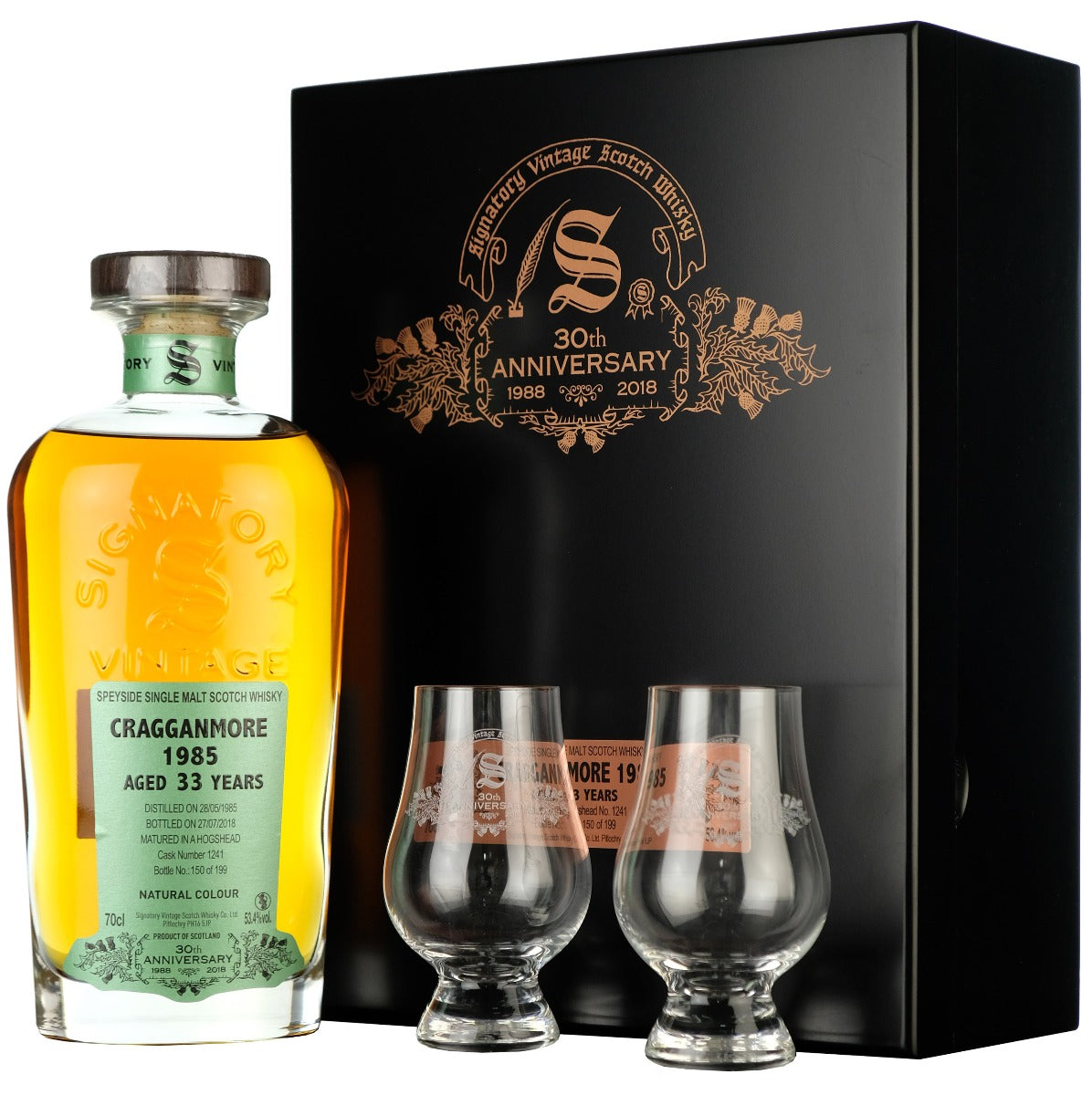 Craagganmore 1985 33 Year Old Signatory Vintage 30th Anniversary cask strength single cask speyside single malt scotch whisky