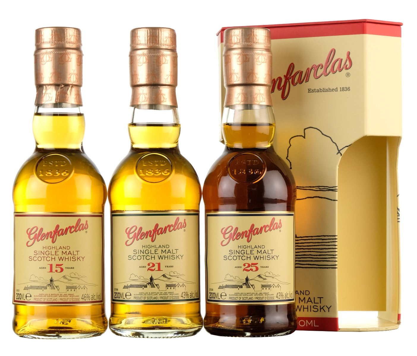 Glenfarclas 20cl Tri-Pack | 15 Year Old, 21 Year Old, 25 Year Old