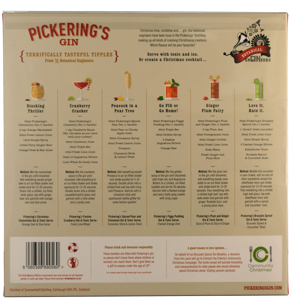 Pickering's Festively Flavoured Gin Baubles