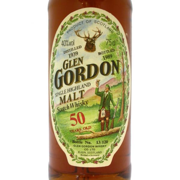 glen, gordon, 1939, 50, year, old, highland, single, malt, scotch, whisky, whiskey