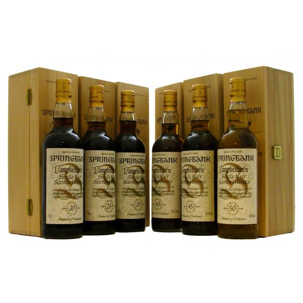 springbank, millenium, collection, 25, 30, 35, 40, 45, 50, year, old, campbeltown, single, malt, scotch, whisky, whiskey