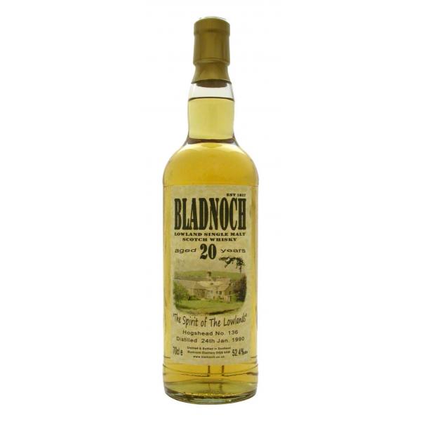 bladnoch 20 year old lowland single malt scotch whisky, whiskey