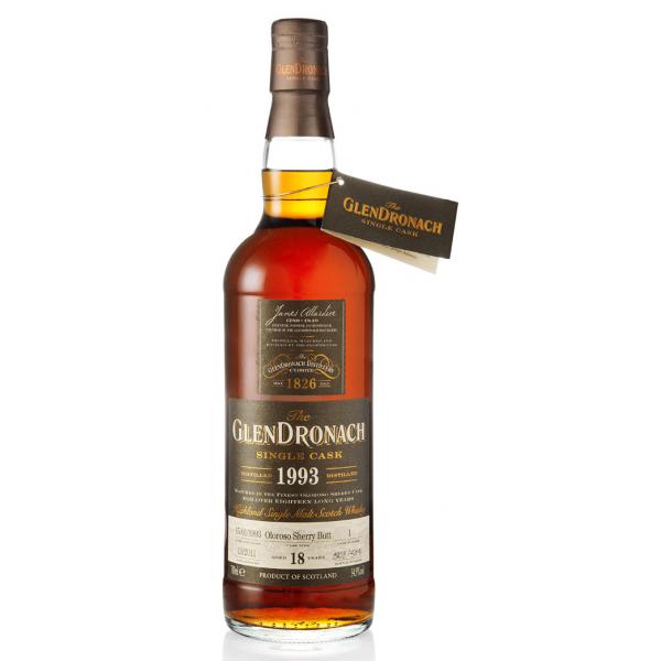 glendronach, 1993, 18, year, old, cask, number, 1, batch, number, 5, oloroso, butt, speyside, single, malt, scotch, whisky, whiskey